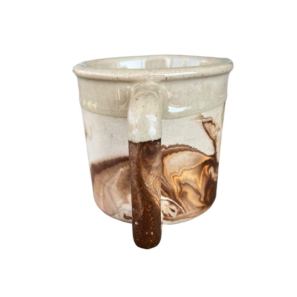 VTG Nemadji Hand Painted Marble Swirl Clay Pottery Coffee Tea Mug Earthy USA GUC - Picture 4 of 8